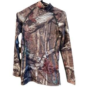 Under Armour Womens S ColdGear Infrared Scrunch Neck Shirt (Camo, Small S)